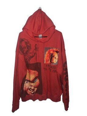 Chucky Friends Till The End Pullover Hoodie Sweatshirt Sz 3XL (54-56) Orange